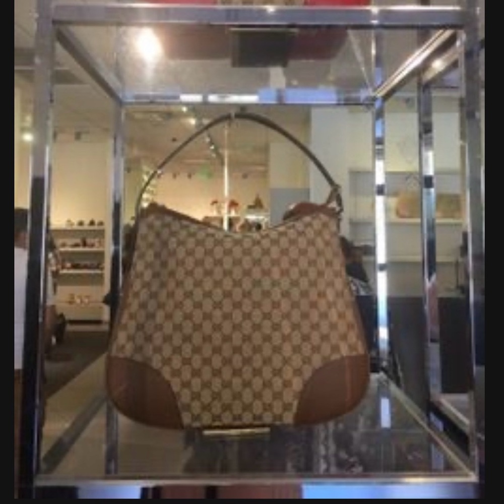 Gucci Large Bree Canvas Hobo Handbag-authentic